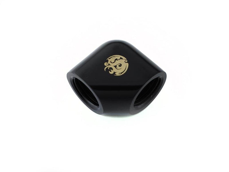 Bitspower Matt Black 90-Degree With Dual Inner G1/4" Extender