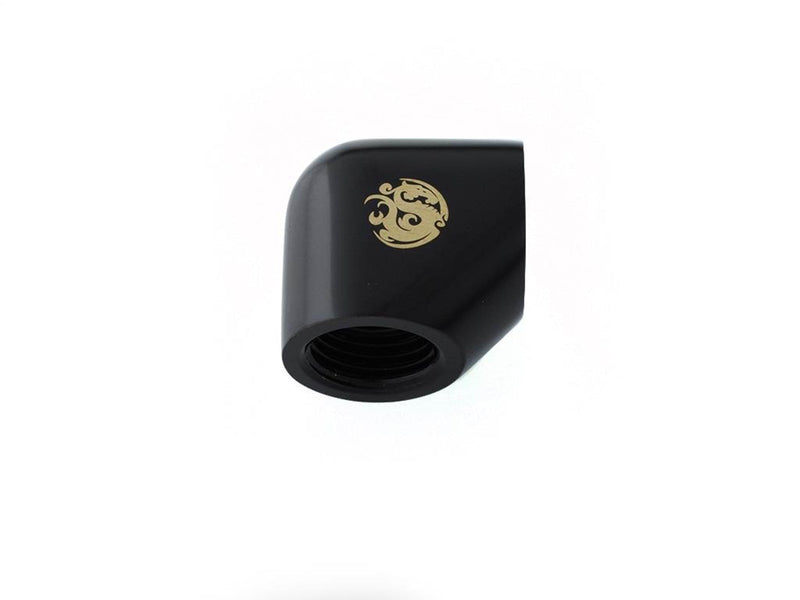 Bitspower Matt Black 90-Degree With Dual Inner G1/4" Extender
