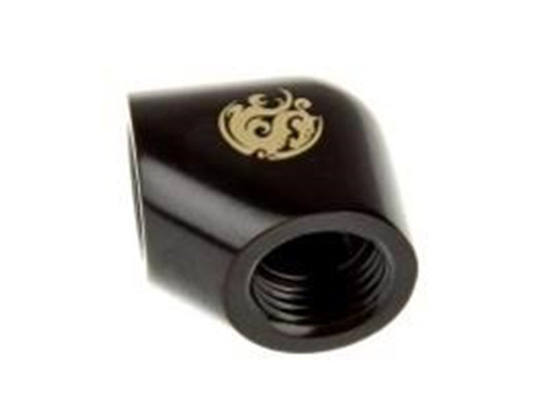 Bitspower Matt Black 90-Degree With Dual Inner G1/4" Extender