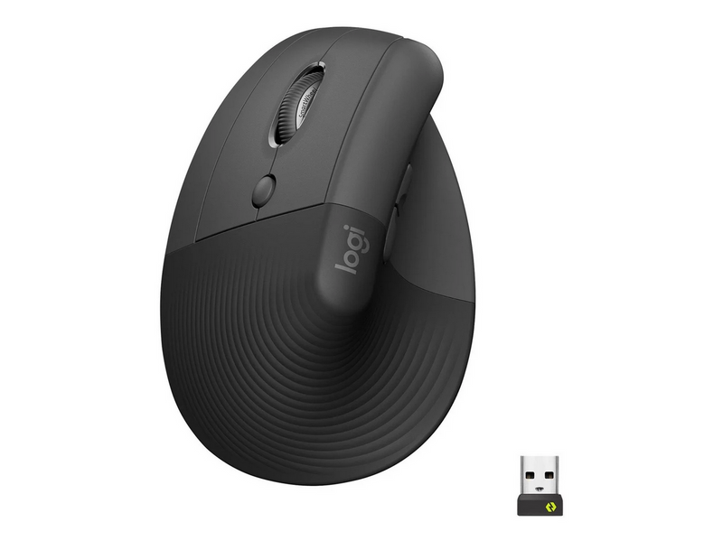 Logitech Lift for Business - Left Handed - Graphite - Ergonomische Maus (Schwarz)
