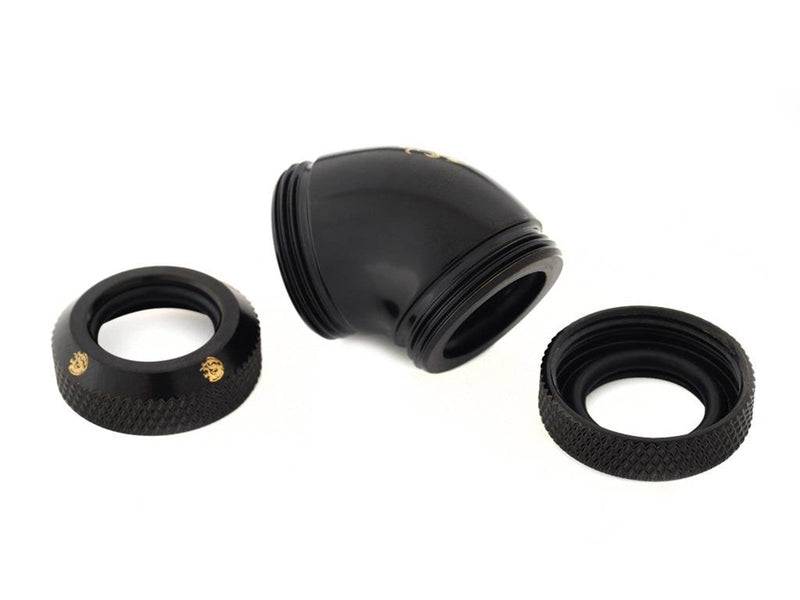 Bitspower Matt Black Enhance 45-Degree Dual Multi-Link Adapter For OD 12MM