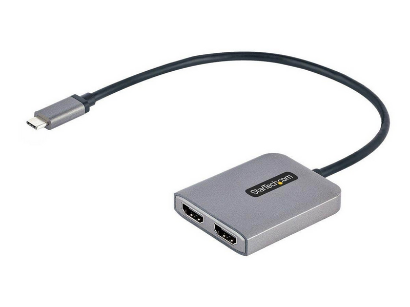 StarTech.com USB-C to Dual HDMI MST HUB Dual HDMI 4K 60Hz USB Type C Multi Monitor Adapter for Laptop w/ 1ft (30cm) cable