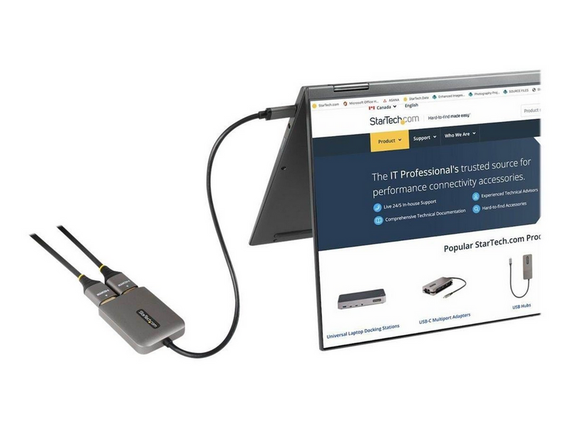 StarTech.com USB-C to Dual HDMI MST HUB Dual HDMI 4K 60Hz USB Type C Multi Monitor Adapter for Laptop w/ 1ft (30cm) cable