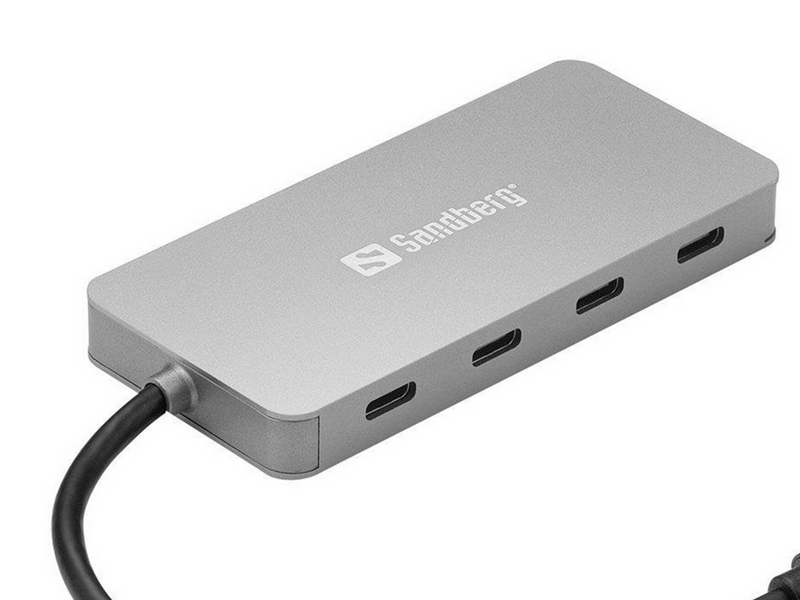 Sandberg USB-C to 4 x USB-C Hub USB-Hubs - USB 3.1 - 4 - Grau