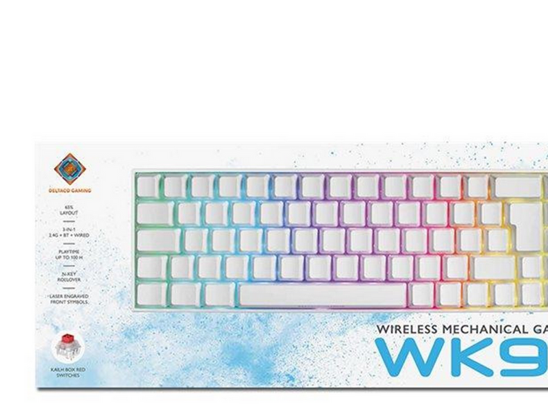 Deltaco GAMING WK95R Wireless - Gaming Tastaturen - Deutsch - Weiss