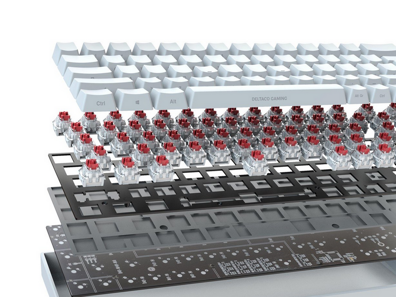 Deltaco GAMING WK95R Wireless - Gaming Tastaturen - Deutsch - Weiss