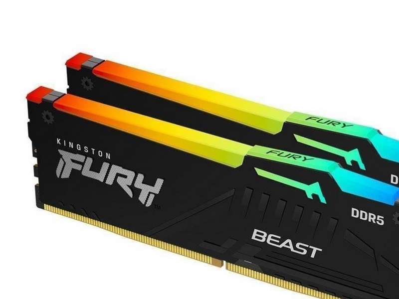 Kingston FURY Beast RGB DDR5-5600 - 32GB - CL40 - Dual Channel (2 pcs) - Intel XMP - Schwarz mit RGB