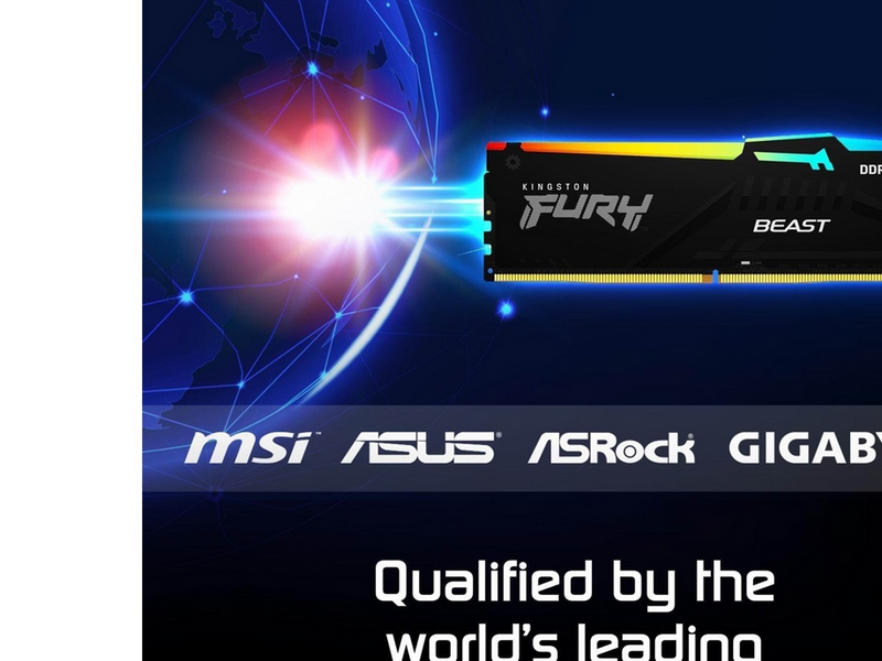 Kingston FURY Beast RGB DDR5-5600 - 32GB - CL40 - Dual Channel (2 pcs) - Intel XMP - Schwarz mit RGB