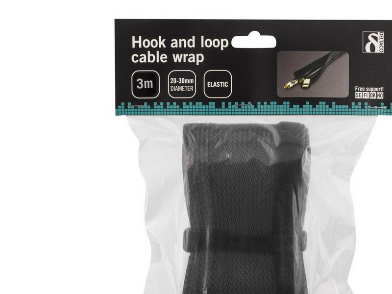 Deltaco Nylon Cable Sorting Stocking 3 m Black