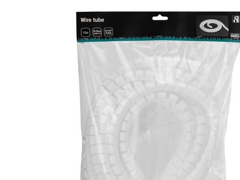 Deltaco Nylon cable cover 10m white