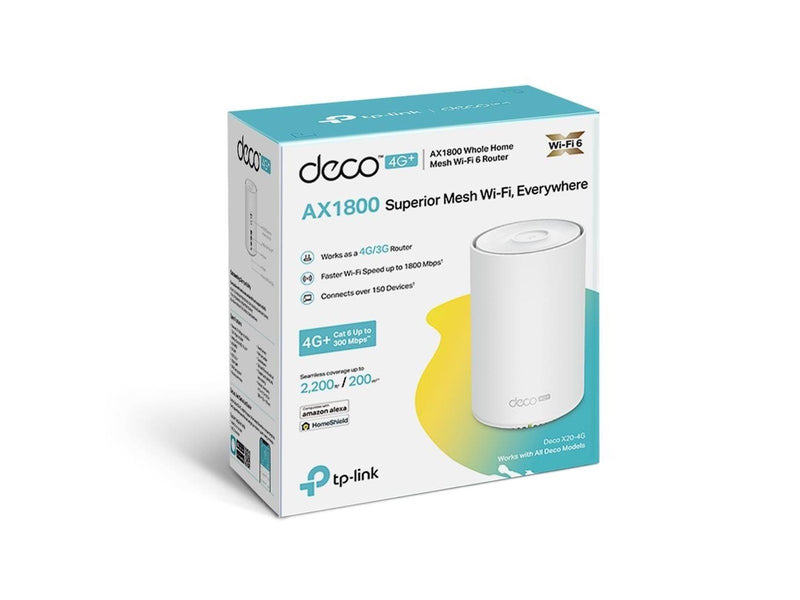 TP-Link Deco X20-4G 4G+ AX1800 Whole Home Mesh WiFi 6 Gateway (1-Pack) - Mesh router Wi-Fi 6