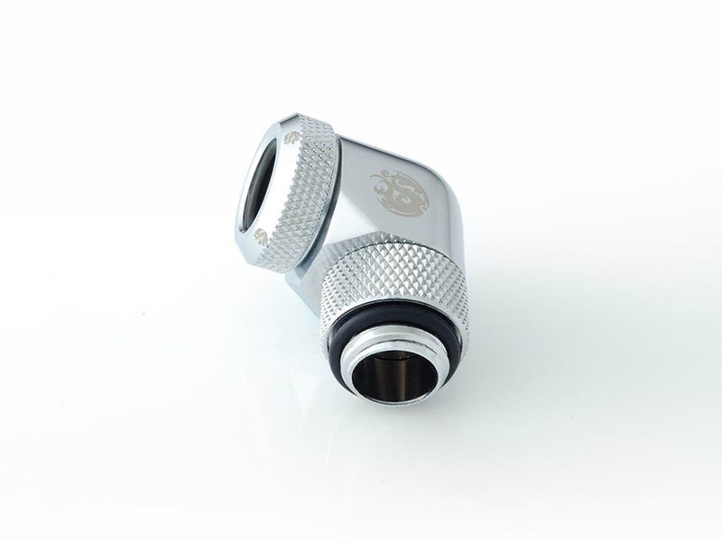 Bitspower Silver Shining Enhance Rotary G1/4" 90-Degree Multi-Link Adapter For OD 12MM