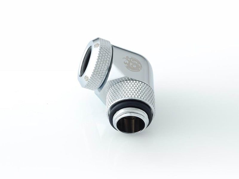 Bitspower Silver Shining Enhance Rotary G1/4" 90-Degree Multi-Link Adapter For OD 12MM