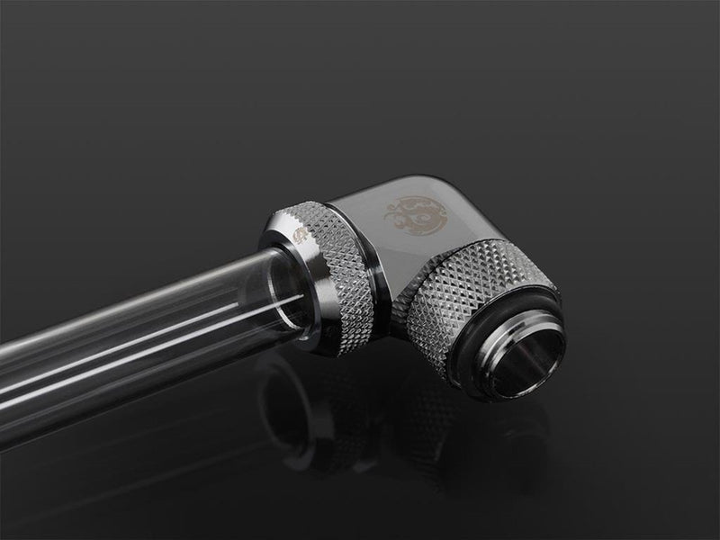 Bitspower Silver Shining Enhance Rotary G1/4" 90-Degree Multi-Link Adapter For OD 12MM