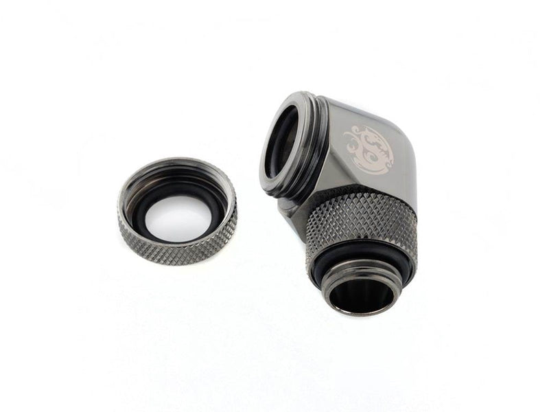 Bitspower Black Sparkle Enhance Rotary G1/4" 90-Degree Multi-Link Adapter For OD 12MM