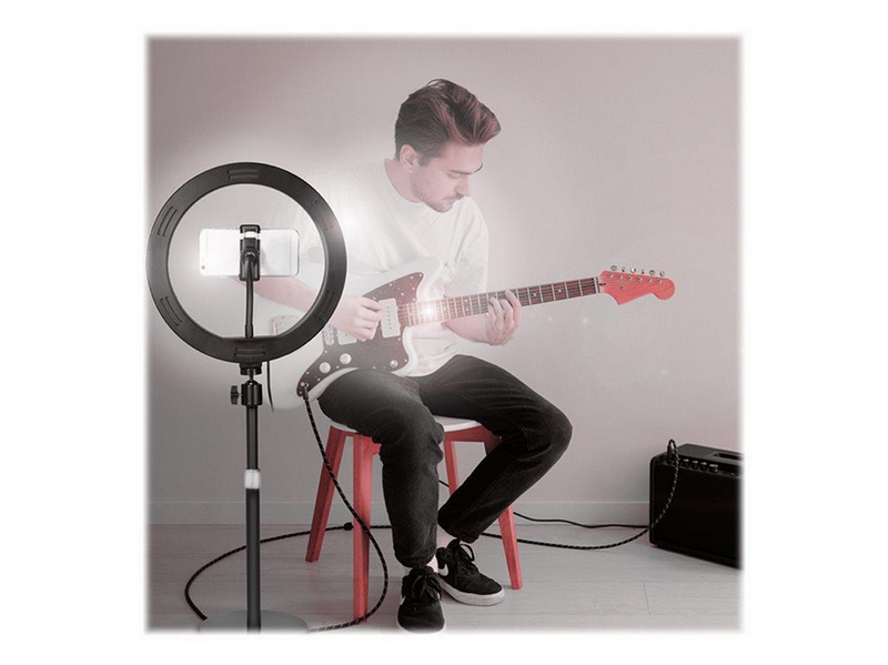 LogiLink Smartphone ring light tripod with remote shutter height adjust. Ø 25 cm