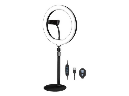 LogiLink Smartphone ring light tripod with remote shutter height adjust. Ø 25 cm