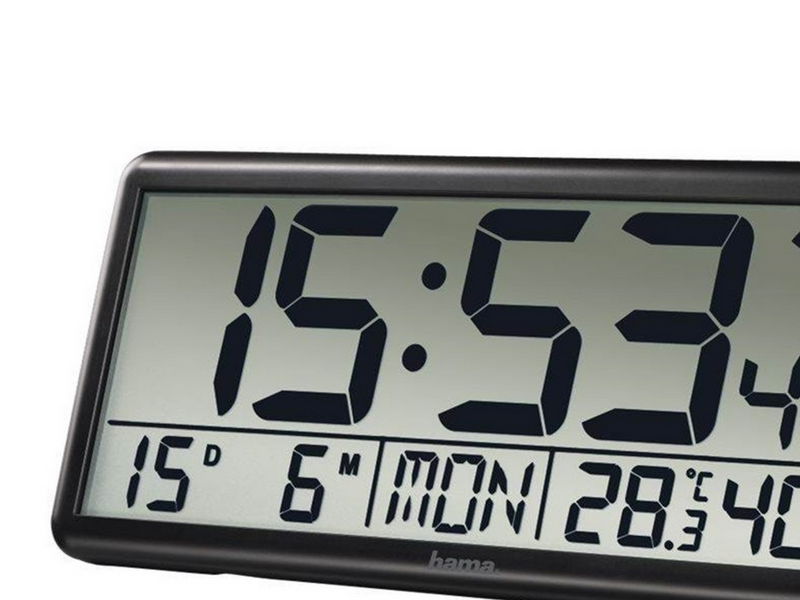 Hama "Jumbo" - clock - electronic - desktop wall mountable - black