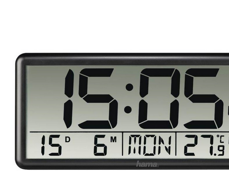 Hama "Jumbo" - clock - electronic - desktop wall mountable - black