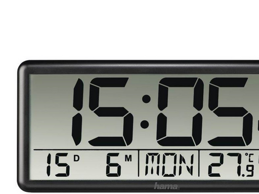 Hama "Jumbo" - clock - electronic - desktop wall mountable - black