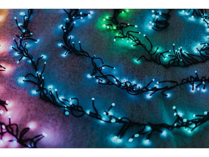Twinkly Cluster – 400 App-controlled RGB LEDs. 6 Meters. Black Wire.