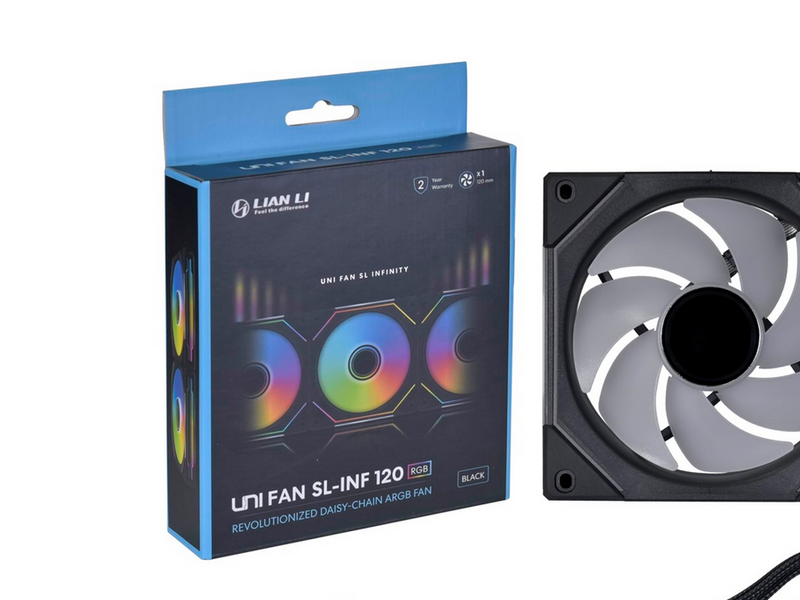 Lian Li UNI FAN SL-INF 120 Black - Gehäuselüfter - 120mm - Schwarz mit RGB LED - 29 dBA