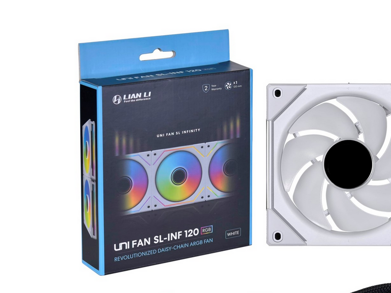 Lian Li UNI FAN SL-INF 120 White - Gehäuselüfter - 120mm - Weiß mit RGB-Beleuchtung - 29 dBA