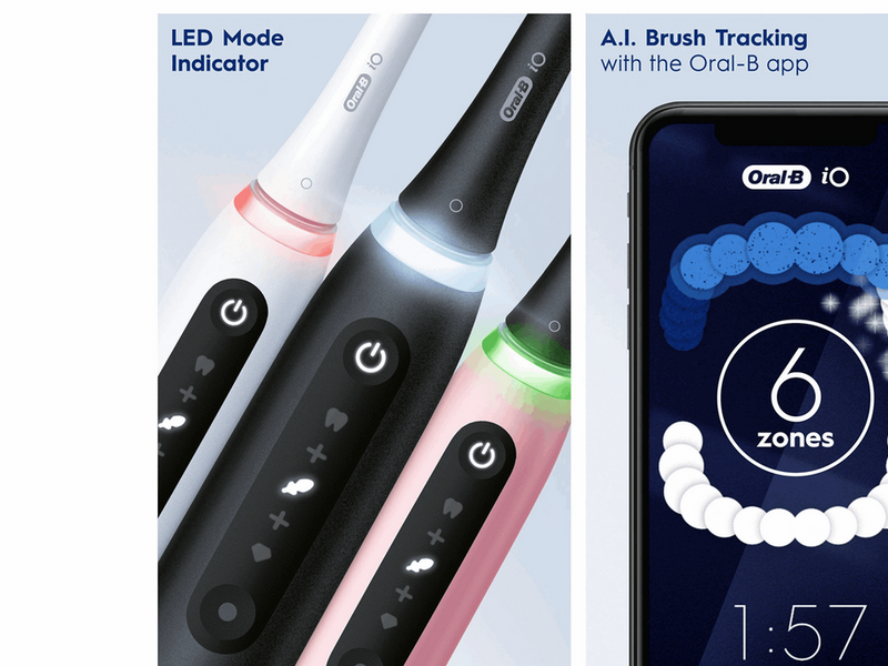 Oral-B Elektrische Zahnbürste iO5 Duo Doppelpack schwarz/weiß