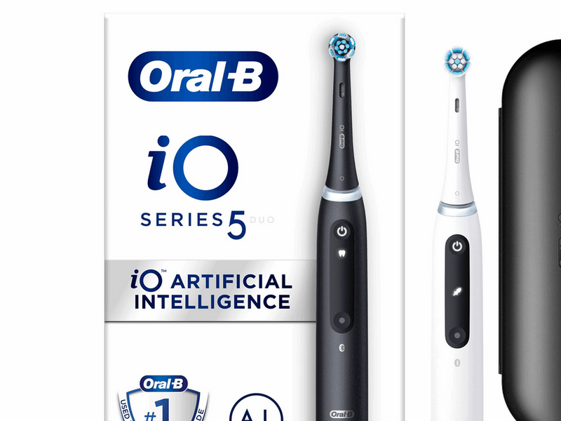 Oral-B Elektrische Zahnbürste iO5 Duo Doppelpack schwarz/weiß