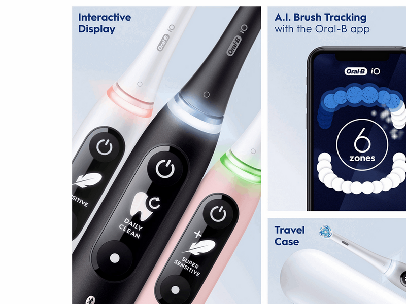 Oral-B Elektrische Zahnbürste iO6 Duo Pack Black Lava/Pink Sand - 2 handles