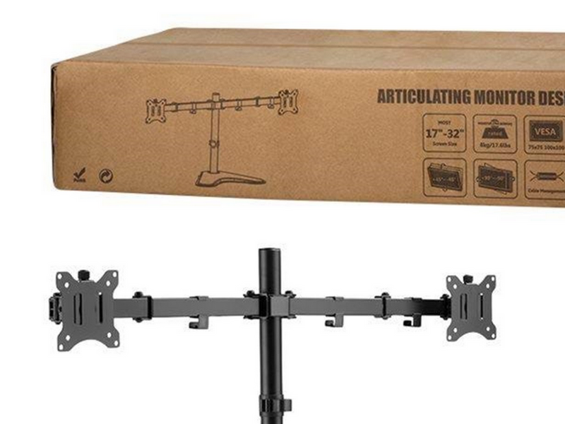 LogiLink Dual monitor stand 17–32" steel arm length: each 390 mm