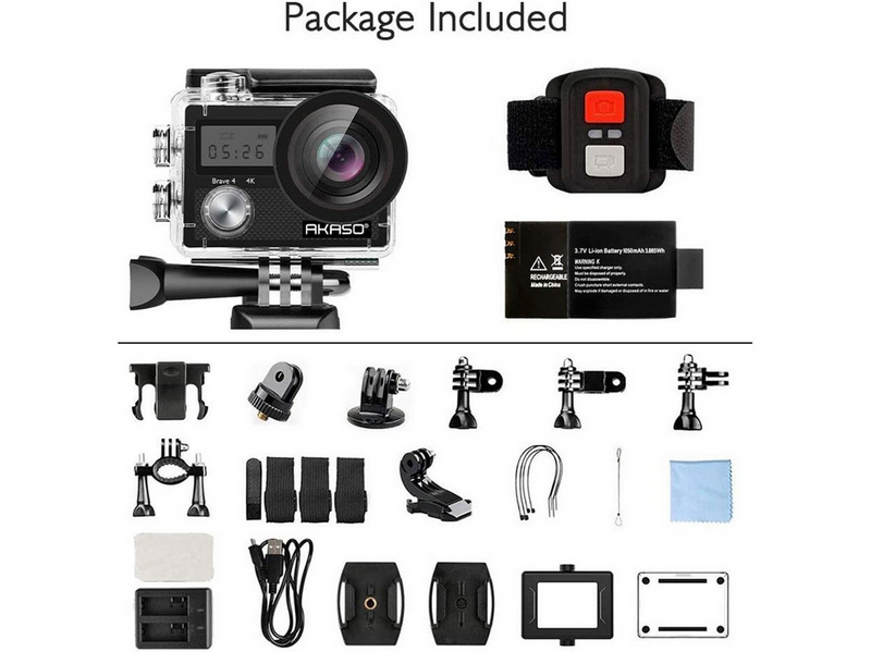 Akaso Brave 4 Ultra HD 4K Wifi Action Camera With Digital Zoom