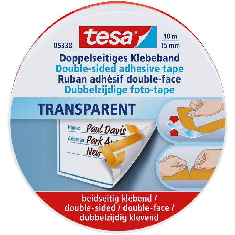 tesa doppelseitiges Klebeband 15 mm x 10 m transparent