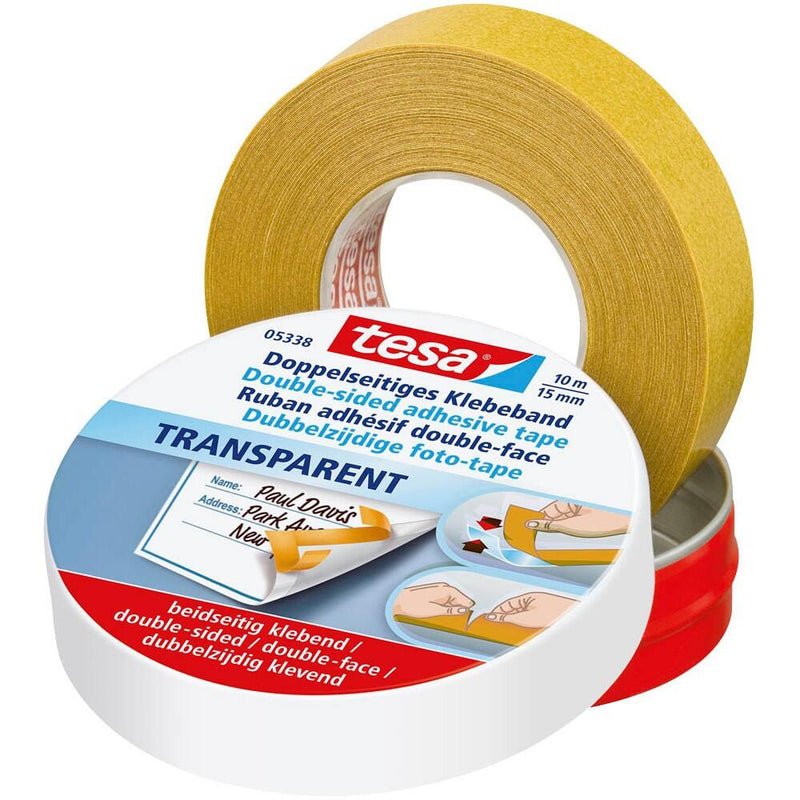 tesa doppelseitiges Klebeband 15 mm x 10 m transparent