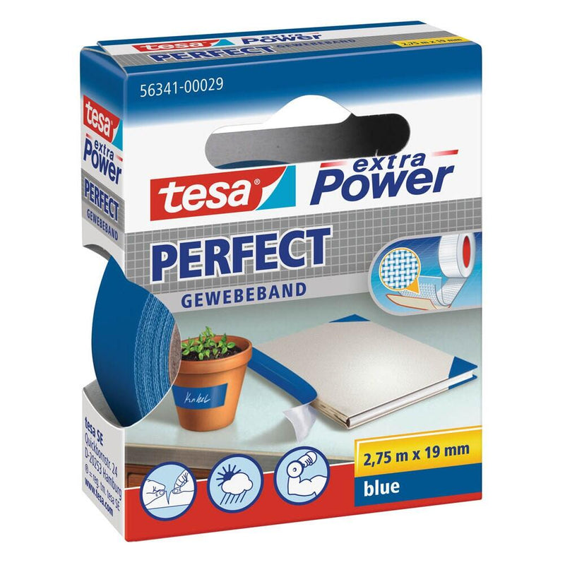tesa Gewebebänder extra Power Perfect 19 mm x 2.75 m blau