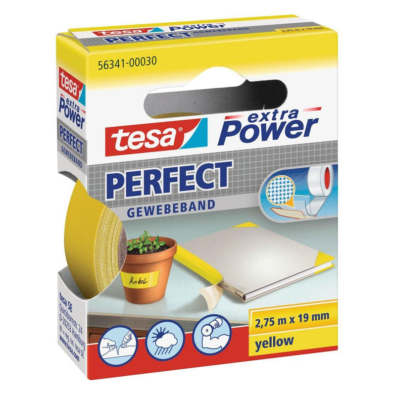 tesa Gewebebänder extra Power Perfect 19 mm x 2.75 m gelb