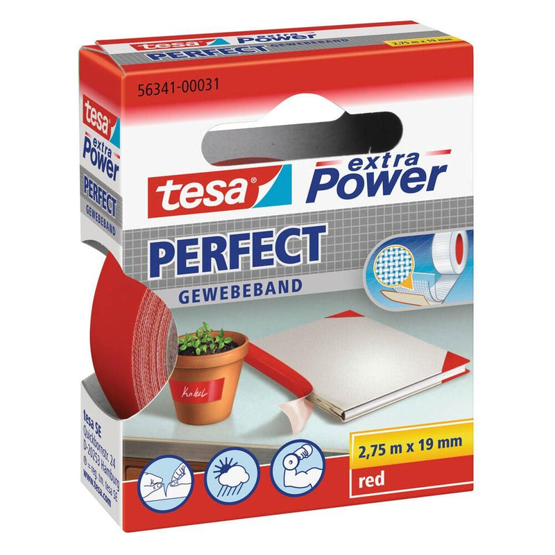 tesa Gewebebänder extra Power Perfect 19 mm x 2.75 m rot