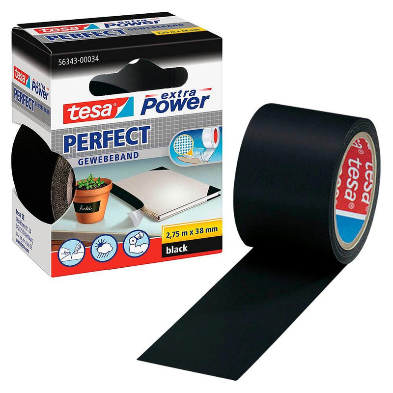 tesa Gewebebänder extra Power Perfect 38 mm x 2.75 m schwarz