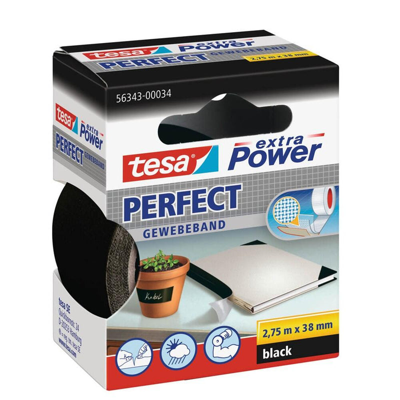 tesa Gewebebänder extra Power Perfect 38 mm x 2.75 m schwarz