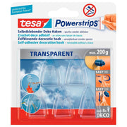 tesa Powerstrips TRANSPARENT Klebehaken 2,0 x 3,5 cm - 5 Stück