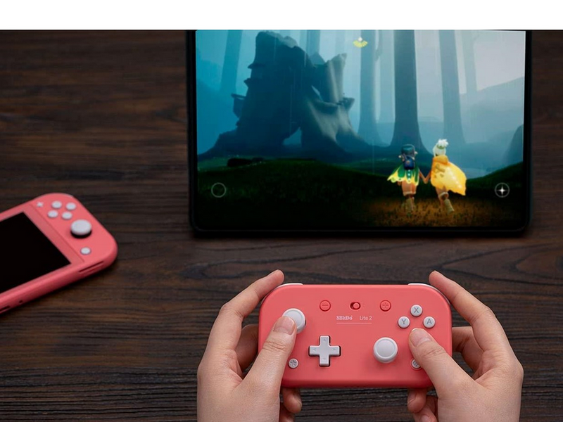 8BitDo Lite 2 - 18 Hours Playtime - Switch - iOS - Android - Pink - Wireless Controller