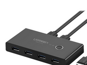 UGREEN USB 3.0 peripheral sharing switch - 4 ports USB-Hubs - USB 3.0 - 4 - Schwarz