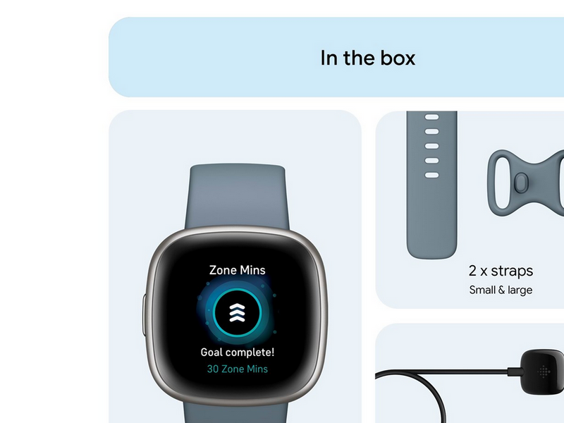 Fitbit Versa 4 Waterfall Blue/Platinum