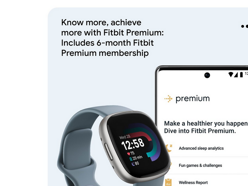 Fitbit Versa 4 Waterfall Blue/Platinum