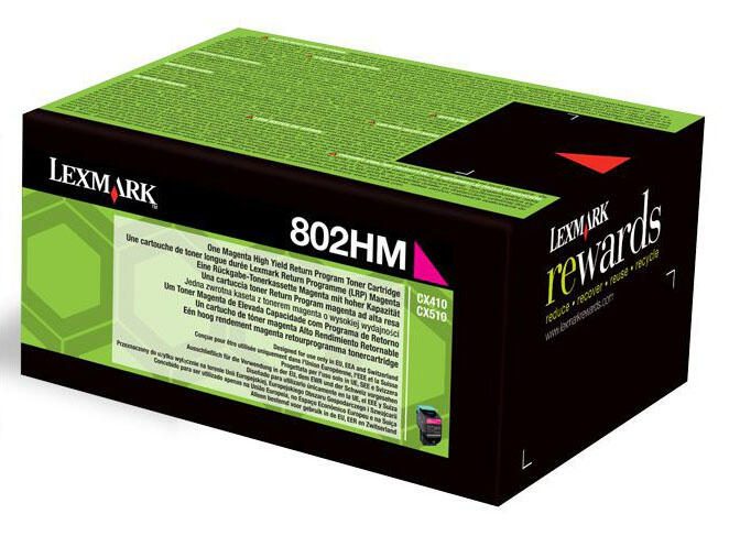 Lexmark Original 802HM Toner magenta 3.000 Seiten (80C2HM0) für CX410e/de/dte, CX510de/dhe/dthe