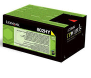 Lexmark Original 802HY Toner gelb 3.000 Seiten (80C2HY0) fürCX410e/de/dte, CX510de/dhe/dthe