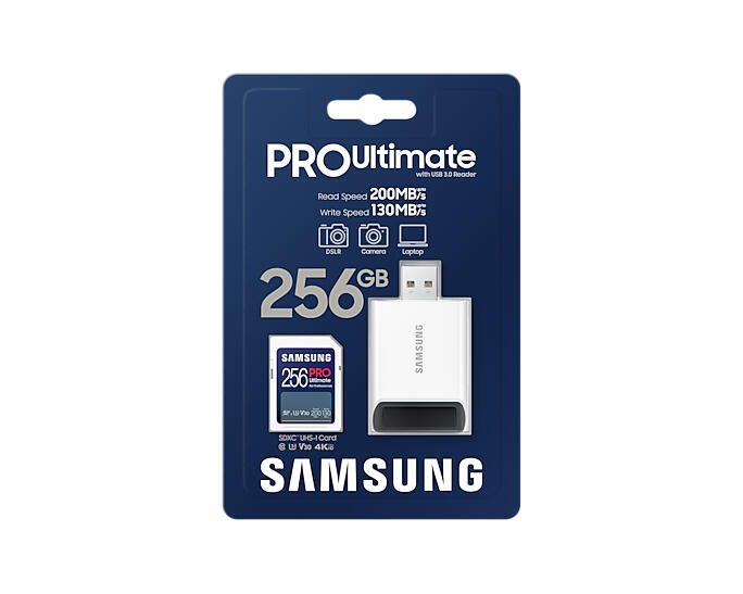 Samsung PRO Ultimate MB-SY256SB Speicherkarte 256 GB mit USB Kartenleser