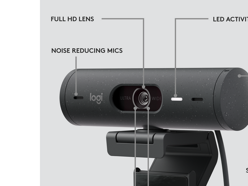 Logitech Brio 500 - USB-C - Graphite