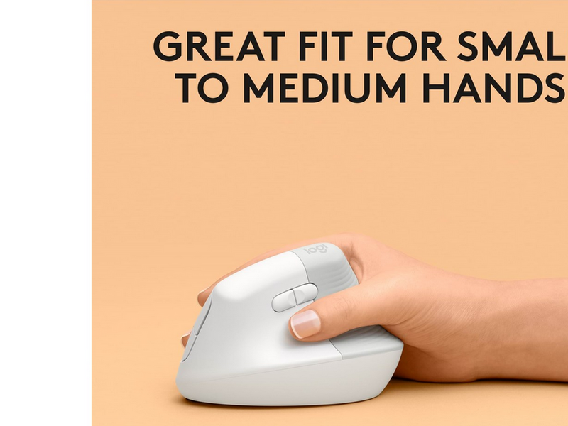 Logitech Lift for Mac Vertical Ergonomic Mouse - Offwhite - Ergonomische Maus (Weiß)