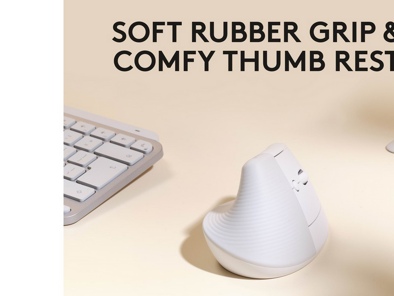 Logitech Lift for Mac Vertical Ergonomic Mouse - Offwhite - Ergonomische Maus (Weiß)